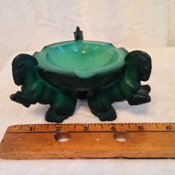 Art Deco 1930' Malachite Jade Ashtray H.Hoffmann - Picture 3 of 4